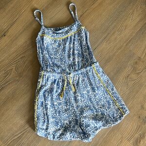 Boden Hopscotch Floral Boho Tassel Tie Shorts Romper Girls Size 7-8 EUC